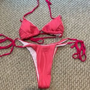 Shein pink string bikini